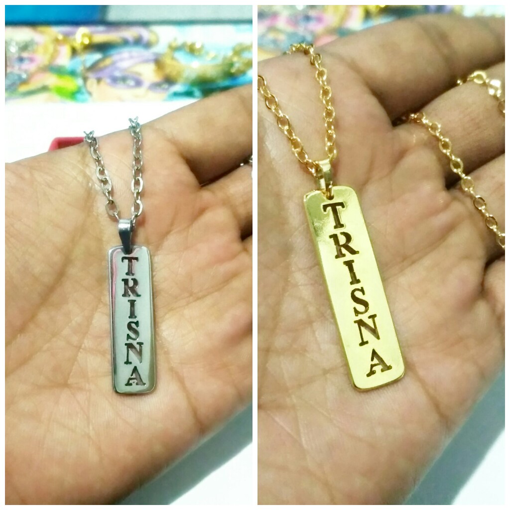 ANTI KARAT !!! kalung monel dan kuningan lapis emas custom nama