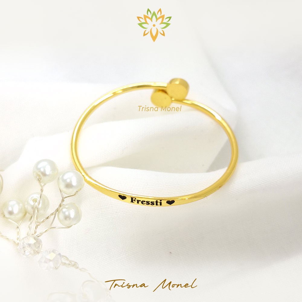 GELANG CUSTOM NAMA LAPIS EMAS MOTIF EMC-i