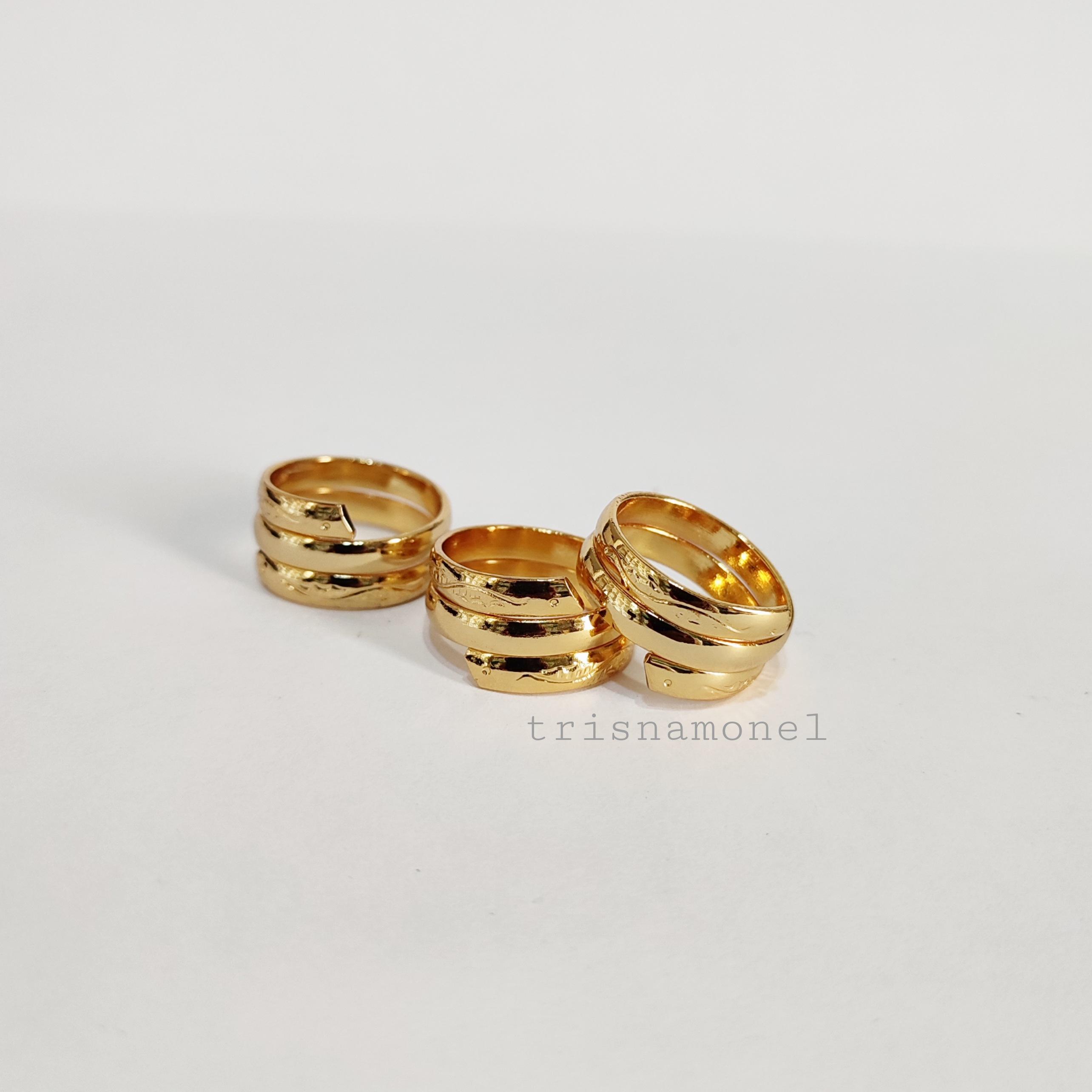 OBRAL MURAH !!! cincin kuningan lapis mas motif 10