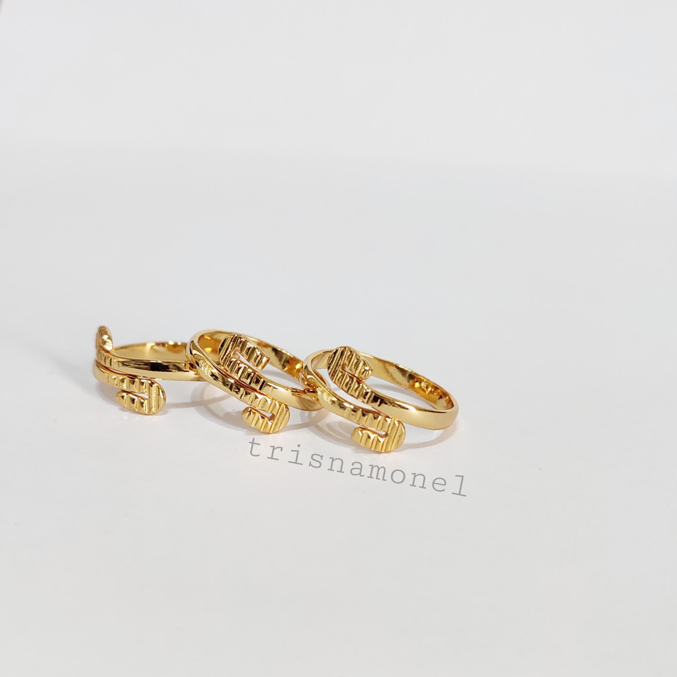 OBRAL MURAH !!! cincin kuningan lapis mas motif 13