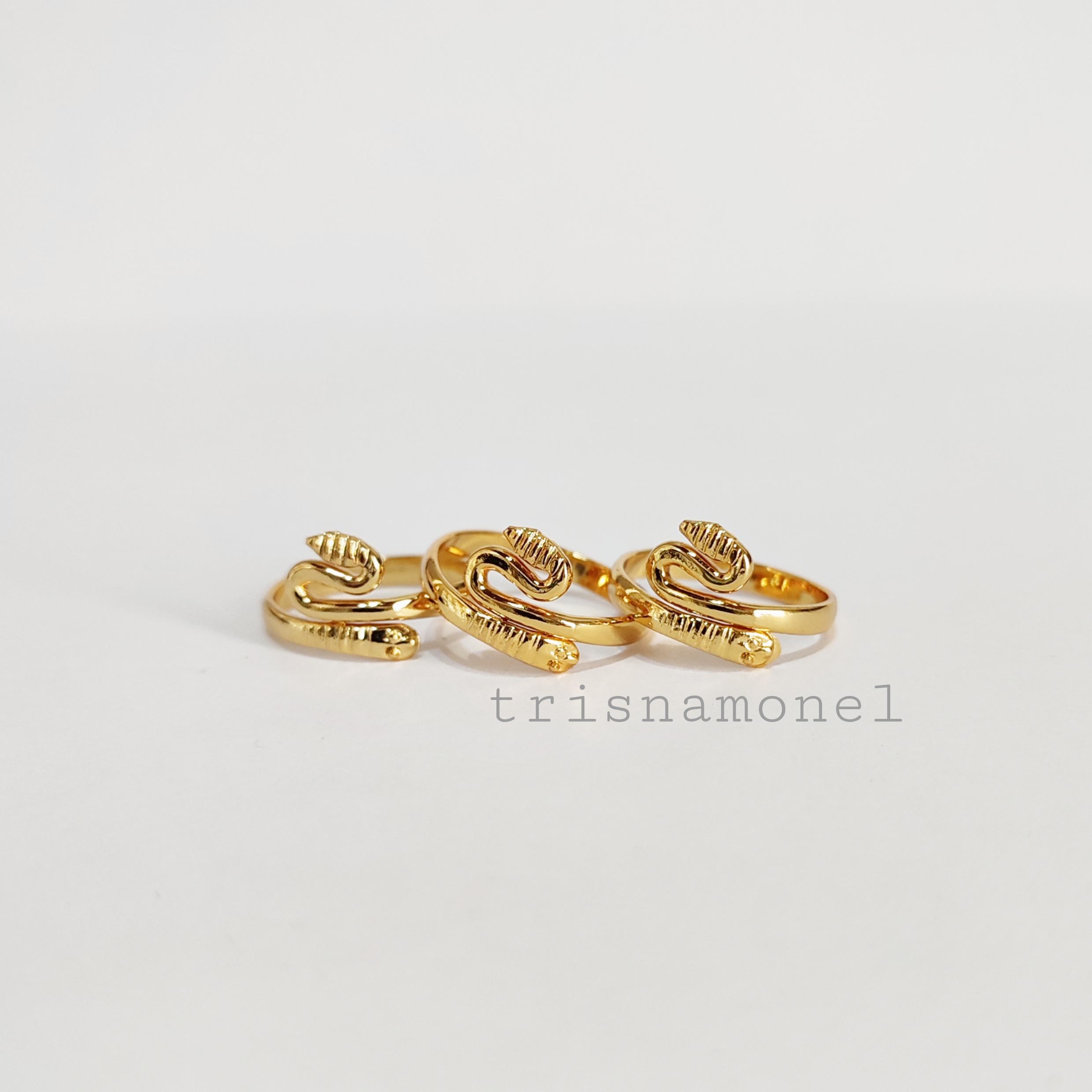 OBRAL MURAH !!! cincin kuningan lapis mas motif 14