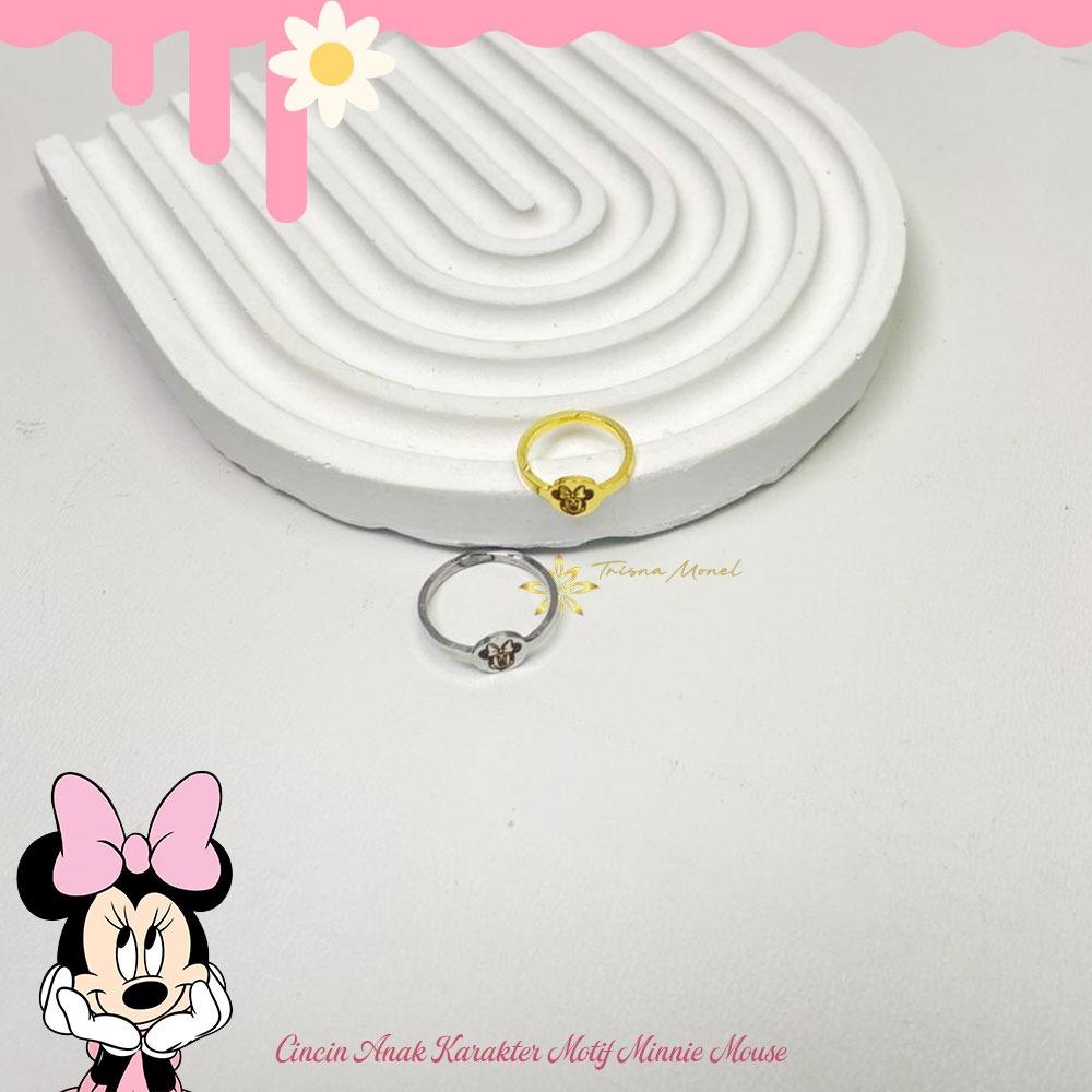 BAYI & ANAK !!! Cincin karakter gold dan silver motif minnie mouse