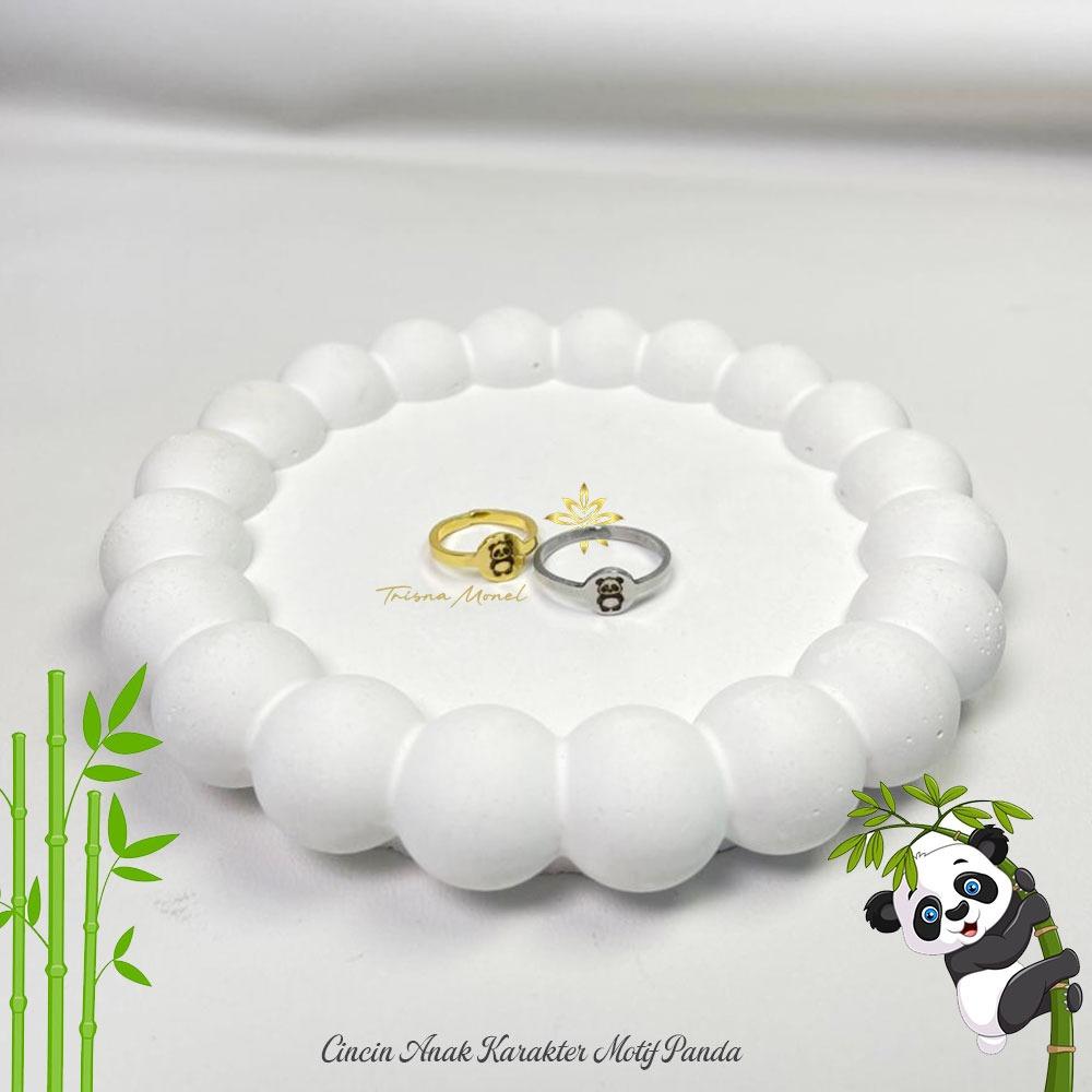 BAYI & ANAK !!! Cincin karakter gold dan silver motif panda