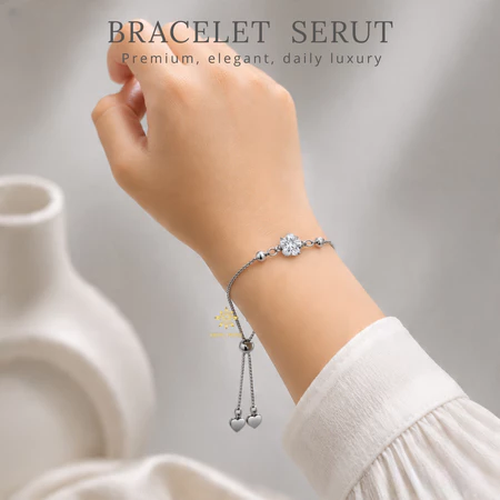 Gelang Diamond Bunga Motif Serut Size Anak Sampai Dewasa Anti Kara