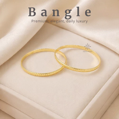 Gelang Bangle Koin 91 Motif Ukir Bulan Sabit Size Anak dan Dewasa