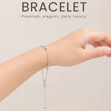 Grosir Gelang Serut Silver Glossy 19-20cm